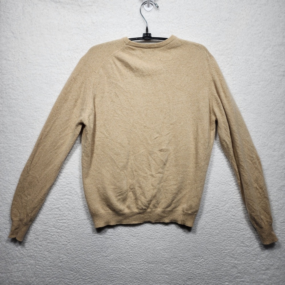 Vintage Pringle of Scotland 100% Cashmere Crewneck Sweater Tan Beige Size 42 - Picture 2 of 7